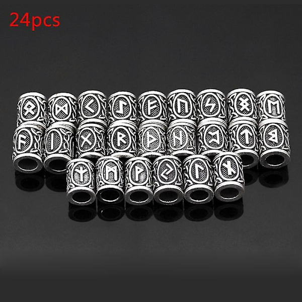 24 st Viking Rune Beards West Coast Paracord Hårskägg För gör-det-själv smycken Makin