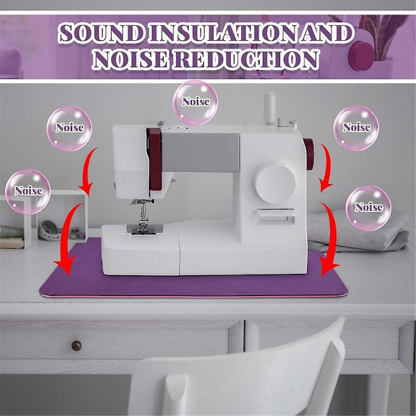 Dæmpemåtte til symaskiner Reducer vibrationer Forhindrer bevægelse og glidning Bord Støjreducerende måtte Syværktøj Purple