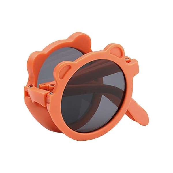 Børnesolbriller Foldbare Solbriller Mode Dejlige Stilfulde Gave Søde Solbriller Orange Gray