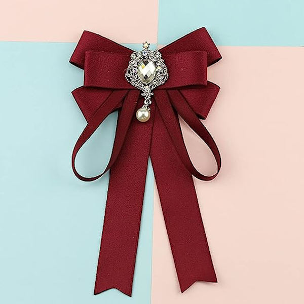 Bowknot Strassband Rosett Brosch Förbunden fluga för kvinnor Halsslips Bröllopsfest Julklappsceremoni