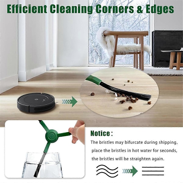 10 stk. sidebørster til iRobot Roomba støvsuger As Shown