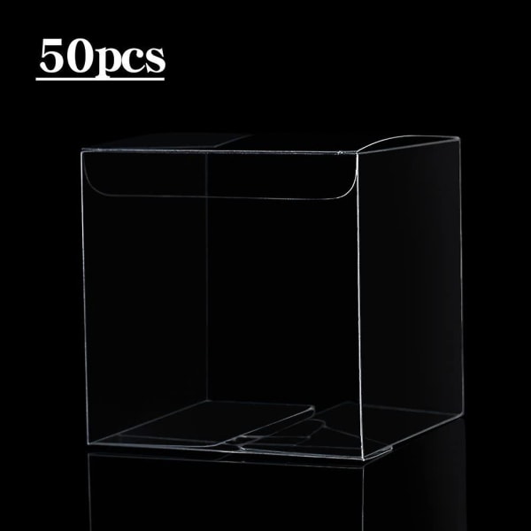 50st klara plastlådor för presenter Pvc-förpackningslåda Presentförpackning Transparent låda Bröllopspresentförpackning