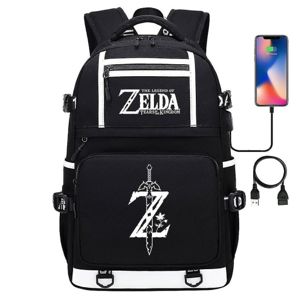 Breath Of The Wild Eye Game Usb-rygsæk - Perfekt Unisex rejsetaske til bærbar computer til cosplay, studerende og gamere 9