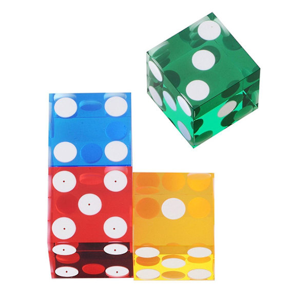 Transparent akryl av hög kvalitet Sexsidig D6 19 mm Casinotärning Set med 5 Purple