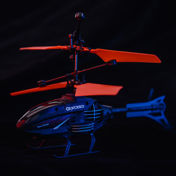 Mini RC Infrarød Induksjon Helikopter Fly Blinkende Lys Leker Julegave Red