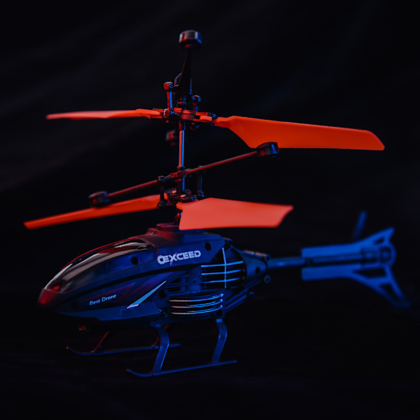 Mini RC Infrarød Induktion Helikopter Fly Blinkende Lys Legetøj Julegave Red
