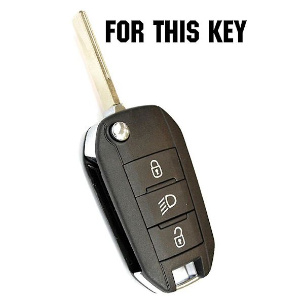 Til Peugeot 3008 208 308 508 408 2008 307 4008 Skin Holder - 3-knaps Silikone Car Remote Key Fob Shell Cover Case