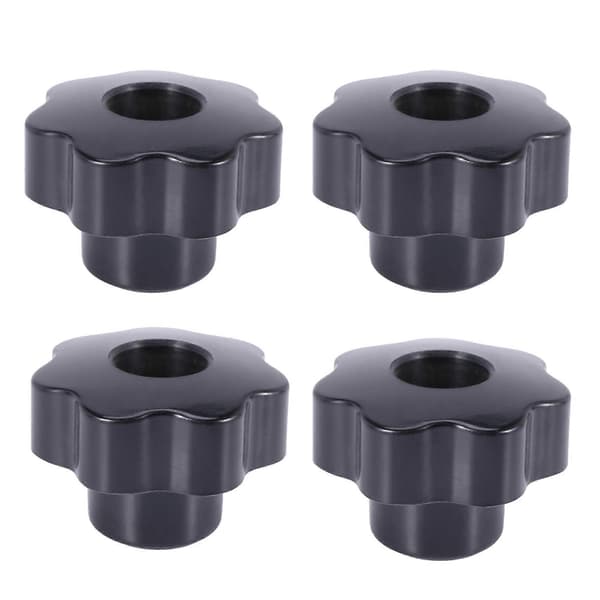 4X M10 10mm diameter gjenge svart plast stjernehode klemknappgrep Black