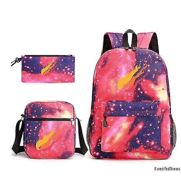 Prestonplayz Ryggsäck för pojkar Flickor Casual School Student Tonåring Anti-stöld ryggsäck Luminous Keychain 3