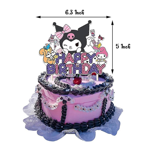 My Melody Kuromi Sarjakuvateema Set Tyttöjen Syntymäpäiväjuhlat Ilmapallot Banneri Kakunpäälliset Kit Koristeet Tarvikkeet