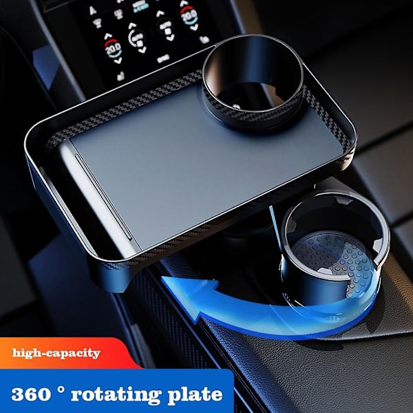 Multifunktionel bilkopholder med fastgørbar bakke 360 ​​drejelig justerbar bilmad spisebakkebord til kopholdere Expander - drikkevareholdere A  just holder