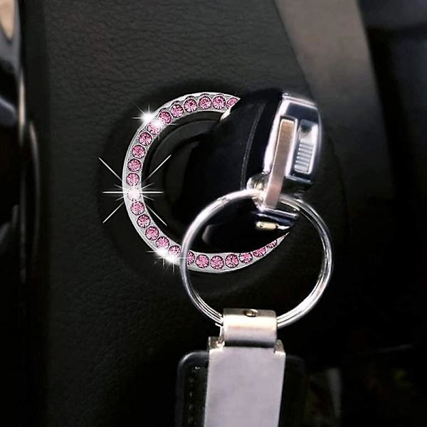 Bil Tændingsnøglering Diamant Rhinestone Stickers Til Auto Motorcykel Styling Bling Dekoration Nøgle Cirkel Knap Biltilbehør - Bil Stickers AB