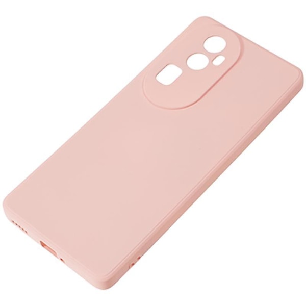 För Oppo Reno10 5G Gummerat TPU- phone case Candy Color Fiberfoder Anti- cover Pink