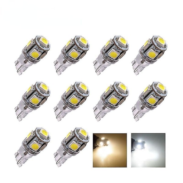 10 Stk W5w T10 Led Lampe 194 168 Kile Bil Interiør Dome Læsepærer Dc 24v 5050 5smd Warmwhite Lastbil Auto Nummerplade Lys
