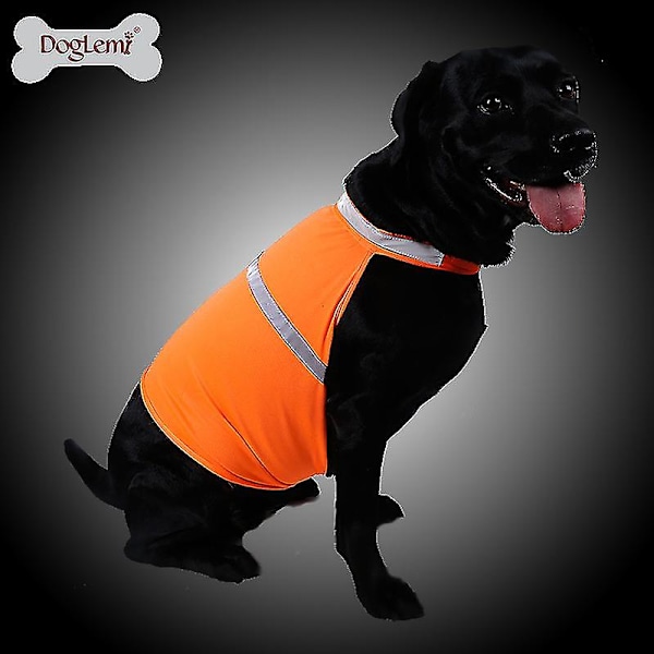 Høj synlighed sikkerhedsreflekterende hundevest til små, mellemstore og store hunde orange L