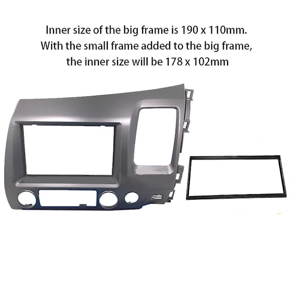 Til 2006-2011 Stereo Radio Dobbelt 2 Din Dash Kit Fascia Dash Panel Trim-rhd