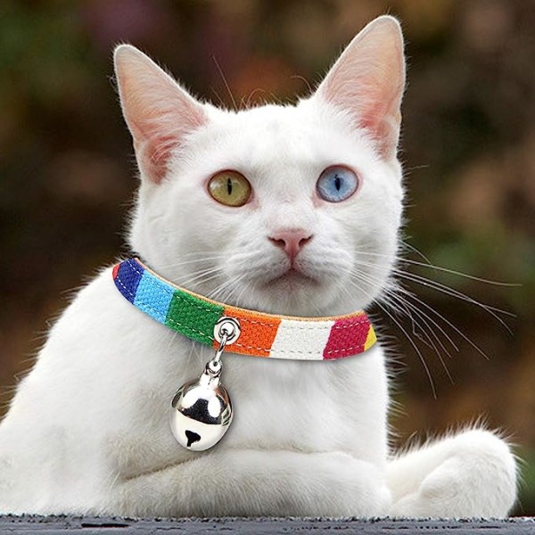 Fargemønstre for katter og hunder Justerbare katte- og valpehalsbånd og klokkeutstyr til kjæledyr, trygge justerbare kattehalsbånd til kjæledyr 2 M