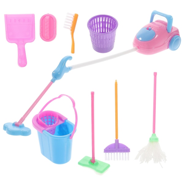9 STK Husstøvsuger Lille rengøringslegetøjsartikler Lad som om Rengøringssæt Babykost