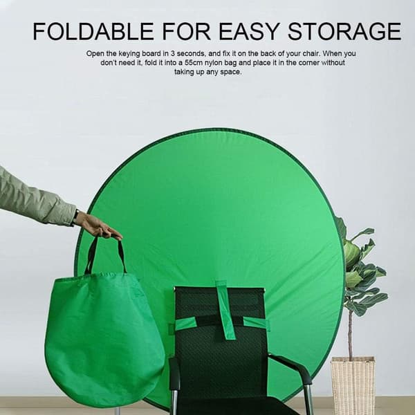 Foldbar Nylon Greenscreen Baggrund til Studio, Gaming, Videoproduktion - 1,3m/4,3ft (Grøn, 0,75m/2,5ft)