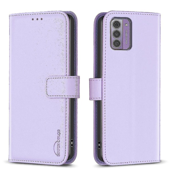 Case Nokia G42 Magneettiselle Lompakon Flip- cover , jossa on korttipidikepaikat. Yhteensopiva Nokia G42 case kanssa Light Purple