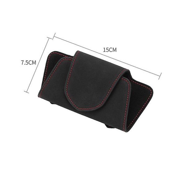 Autolasit Case Mokkanahka Auto Aurinkosuojalasit Teline Aurinkolasit Clip Card Lipputeline Universal Multi Function Autotarvikkeet| | Beige
