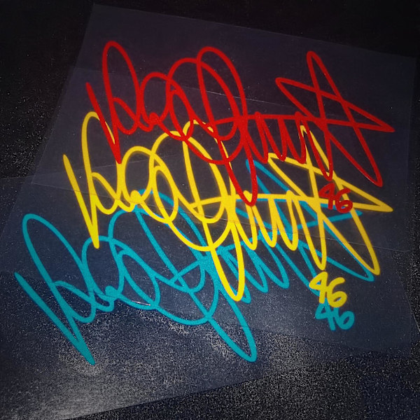 Signature-moottoripyörätarra Vedenpitävä moottoripyörän heijastava tarra - Tarrat &amp; Tarrat Reflective Blue