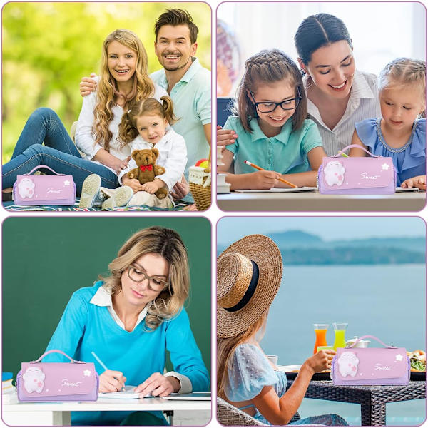 Suuri tilavuus kynäkynäpussi Multi lokeroita Toimistotarvikkeet Stress Release Penaali Case Tytöt Pojat Teinit Säilytyslahjat Violetti Purple