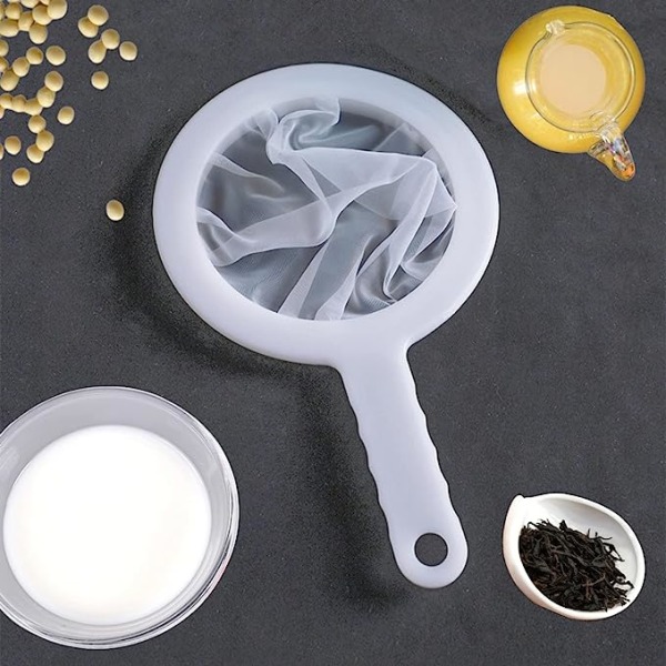 Ultrafint nylon för sojamjölk 100 200 400 rutnät, plastskärm med handtag, mesh för grönsaksjuice , kaffe, mjölk, yoghurt, te (100 rutnät)