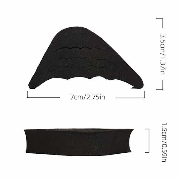 2 par skofyll-innleggssåle Unisex-skoinnlegg for å få store sko til å passe (svart og beige)