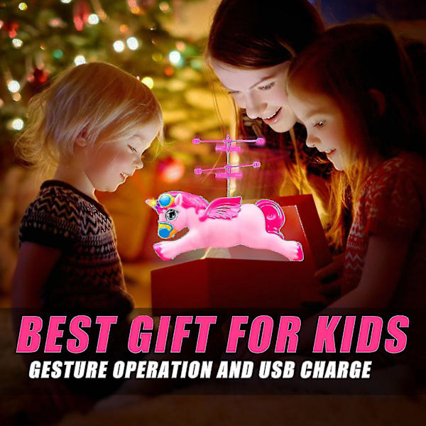 1mor Flying Unicorn Fairy Toy Flygande Helikopter Drone Ball Leksaker Presenter, handkontrollerade roliga Fairy Dolls Julfödelsedagspresent