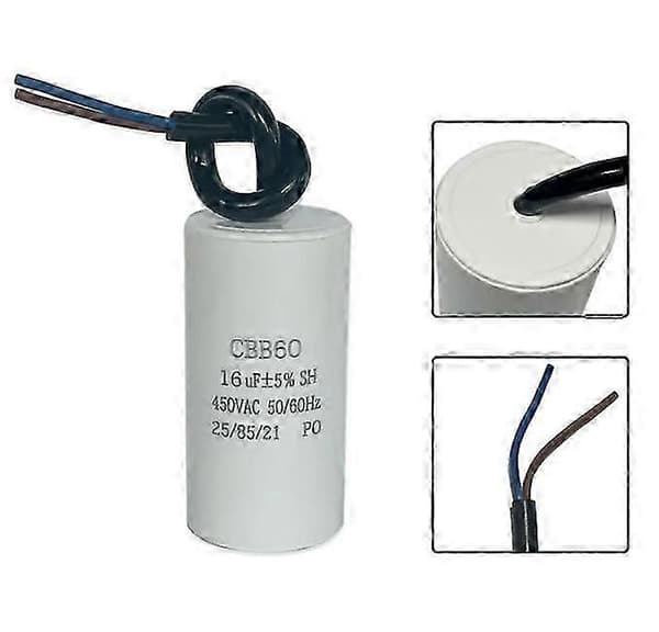 CBB60 Kondensator 16uF 450V 50/60HZ Startkondensator, Elmotor Startkompressor Vattenpump