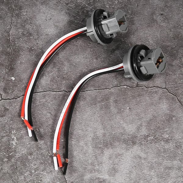 2 stk. T20 Stik 7443 Bilpæreholder Stikadapter LED Bremselysforbinder