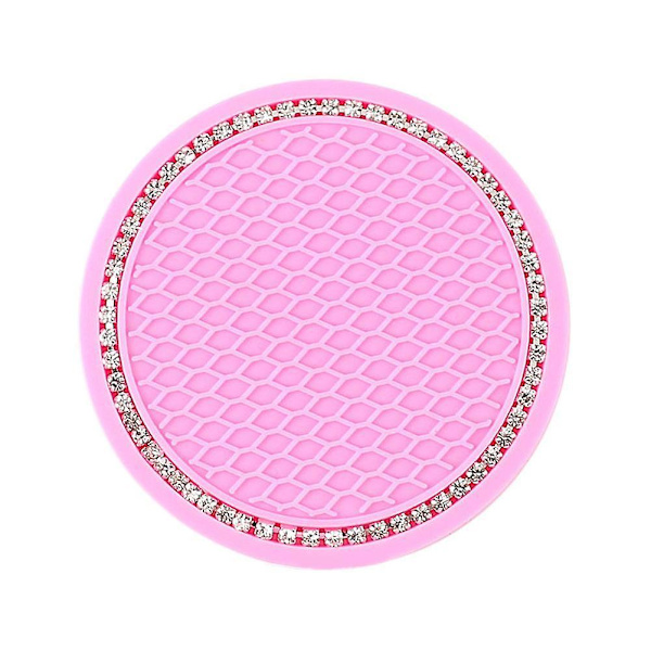 2st/1st Bilunderlägg Vattenkopp Flaskhållare Anti Slip Pad Mat Silica Gel För Inredning Bil Styling Tillbehör|drycker Hållare| Rose red 2pcs