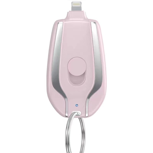 1500mah Nyckelring Telefonladdare, Mini Power Emergency Pod kompatibel Iphone/type-c Snabbladdning Power Bank Nyckelring pink iphone-interface