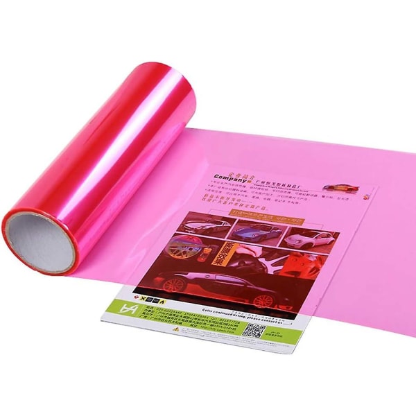 Gjennomsiktig selvklebende film for bil- og motorsykkellykter, dekorasjon og beskyttelse, 30 x 120 cm (rosa)