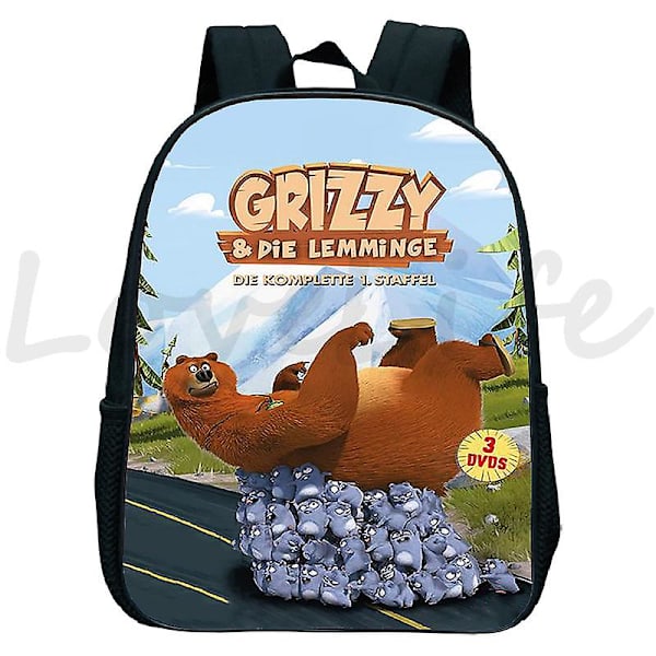 Sunlight Grizzy Bear Reppu Lasten Päiväkoti Koulukassit Lasten Sarjakuva Grizzy And The Lemmings Reppu Lasten Kirjalaukut 2