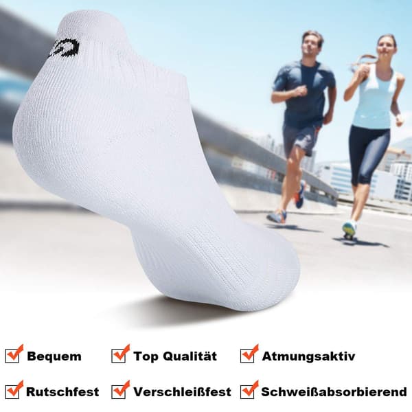 Par med bomullsokker, løpesokker, hvit