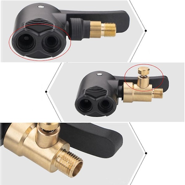 Bildekk Ventil Pumpe Munnstykke Tømt Clamp Motorsykkel Luft Chuck Inflator Oppblåsbar Pumpe Gjengekobling Adapter Biltilbehør - Ventilstammer &amp; C 3