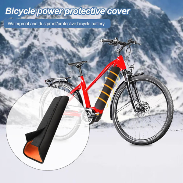 E-cykelbeskyttende batteritaske med fastgørelsestape Justerbar slidbestandig elektrisk cykel termocover Vandtæt støvtæt taske Black