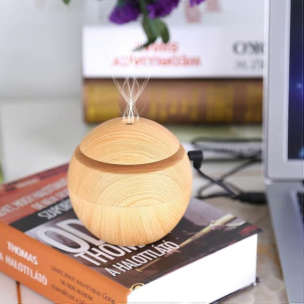 (Camel) Ultralyd USB Aroma Diffuser Aroma Luftfukter Tre Korn LED Lys Elektrisk Eterisk Olje Diffuser