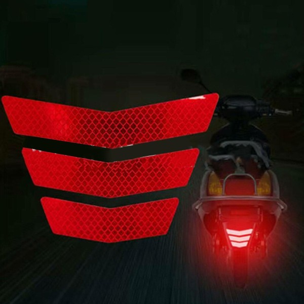 3 stk Motorcykel Stickers Reflekterende Advarsel Trapezformet Pil Hale Fender Racing Kofanger Decal Selvklæbende Tape Til Bil Lastbil Cykel| | Green