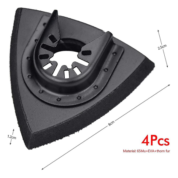 4 st slipdynor 80 mm för att fästa dynor, multiverktygsblad oscillerande multi Fo Black