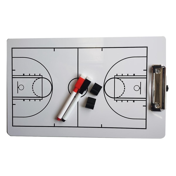 Coach Board Dry Erase Coaching Board Kaksipuolinen strategiataulutaulu koripalloon White