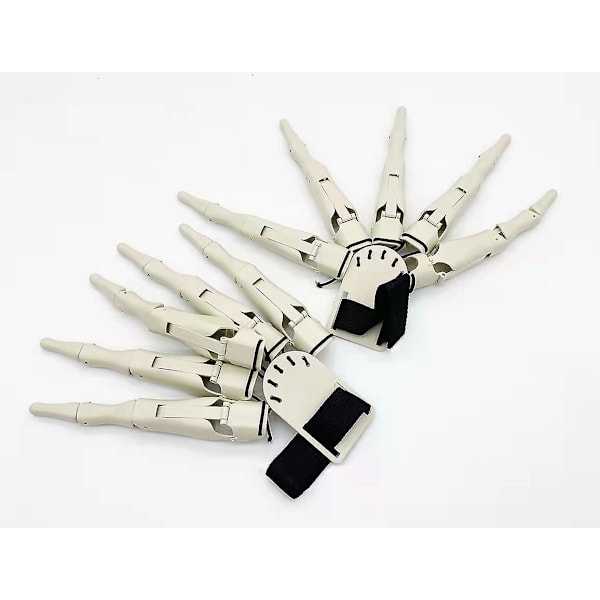 Halloween Sjovt Tricky Fleksibel Finger Handsker Mekanisk Legetøj Kostume Fest Spøgelse Klo Props Hånd Leddelt Model Barn Voksen 1 pair white