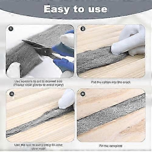 Rostfri stålull, 46 FT stålullsfyllningstyg, grov trådnätsduk DIY-kit för hål