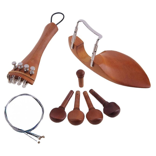 4/4 violindele Tilbehør Hagestøtte Halestykke Fintuner Tuning Peg Tailgut Endpin Strings Kit