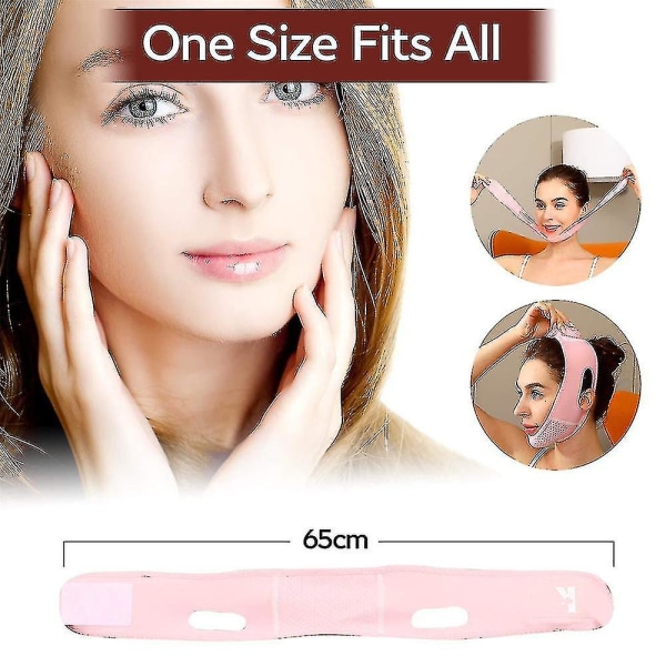 Genanvendelig V Line Mask Ansigtsslankende Strap Dobbelthage Firm Lifting Reducer Pink