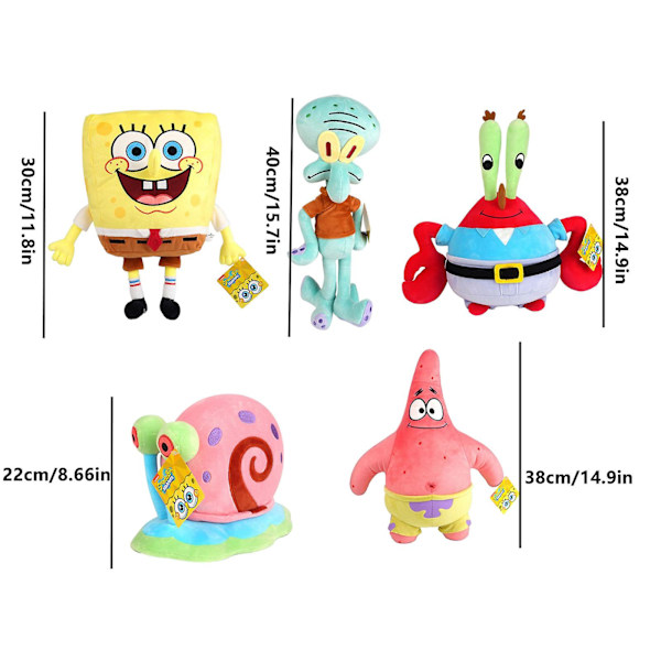 Mjukfylld leksak Svampbob Fyrkant Plyschdocka - Actionfigur Barnpresent