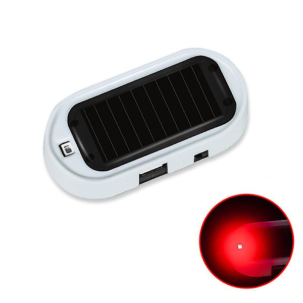Bil Fake Security Light Led Solar Powered Simulated Dummy Alarm Trådlös Varning Anti Stöld Varning Lampa Blinkande Imitation| | 1