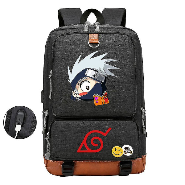 Ny 3d Print Naruto USB Student Laptop Ryggsäck för män och kvinnor - Ungdom Casual Reseväska